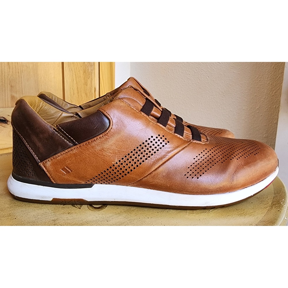 Kizik Boston Tan Date Sz 11.5 Brown Leather Hands Free Slip On Sneakers Madrid